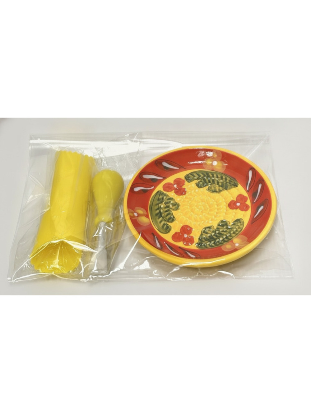 Ceramic Garlic Grater Plate Set For Garlic,Ginger ,Nutmeg With Peeler & Brush